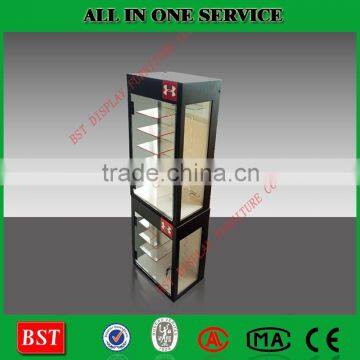 Two floor Glass and Wood Display Stand