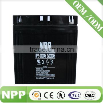 2v2000ah Battery Suppliers NPP long life high performance battery for SOALR