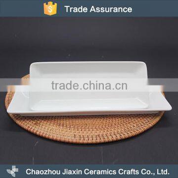 Wholesale high quality tableware large ceramic white snack dish