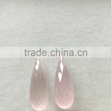 Rose Quartz AAA Briolette Cut Calibrated Gemstones 30mm*10mm