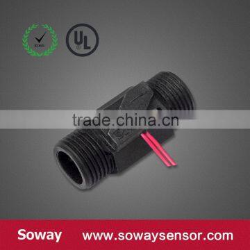 Black Plastic type G1/2 BSP Outer thread water flow sensor