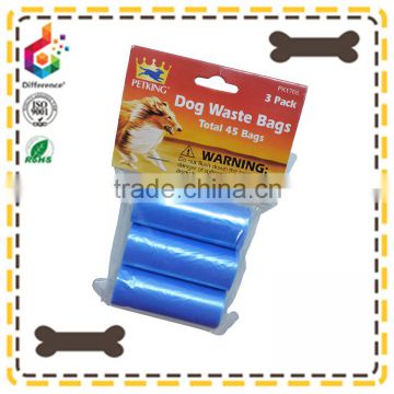 blue dog waste bag packed 3 rolls used outdoor for export