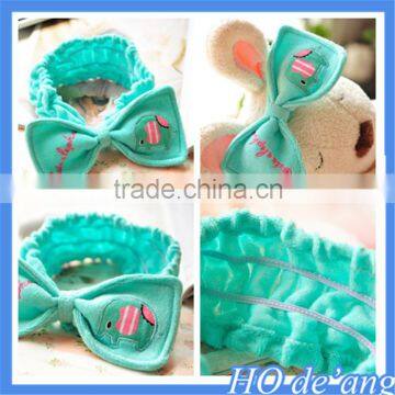 Hogift Korean cute bow pattern coral velvet headband bangs hair bundles band girl hair band wholesale MHo-163