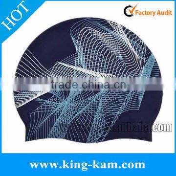 Customized logo printing Slicone waterproof buy swimming cap