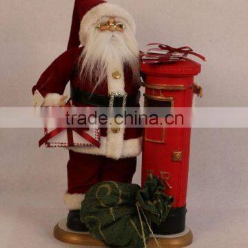 XM-A6020 18 Inch christmas decoration standing santa with mailbox
