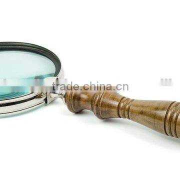 Magnifying Glass, Wooden and Metal Magnifying Glass, Magnifier