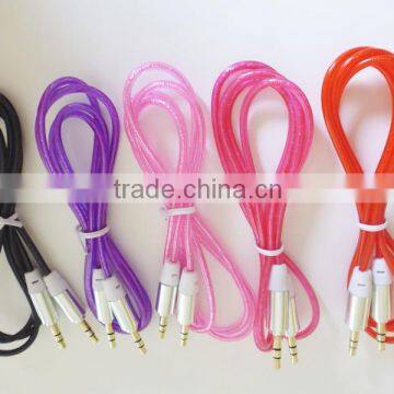 DC3.5 transparent colorful Audio&Video cable with aluminum foil /5 colors