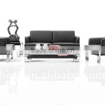 S-16 Leather Reception High Qulity Office Stainless Frame Sofa photo-2