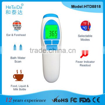 2016 Promotional Cordless Contact Free Thermometer,Hetaida Infrared Non-contact Thermometer,Infrared 3 in 1 Thermometer