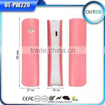 2015 Mulit-Colors 2600mAh Power Bank lipstic Power Bank for all Smartphone, Tablet PC
