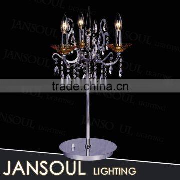 hot selling modern chinese style indoor solar decorative 3 lights crystal candelabra chandelier table lamp                        
                                                Quality Choice