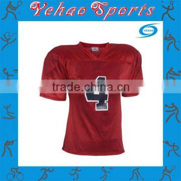 blank red american football jersey with tackle twill number