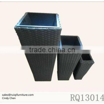 Wicker Flower Pot PE Rattan Steel Frame