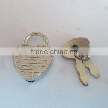 Custom heart shaped metal padlock for diary books with high quality