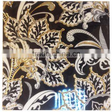 Black and gold flower cheap price factory of tiles in foshan