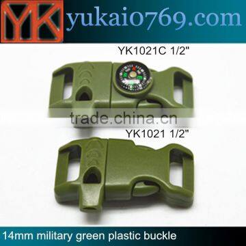 Yukai high quality bag accessories whistle buckle with fire starter & scraper