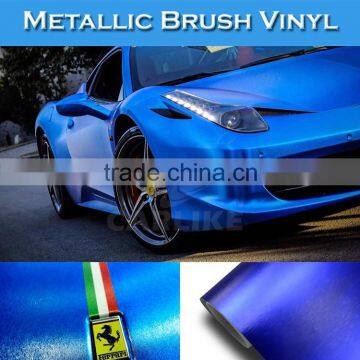 5FTx65FT Air Bubble Free Fast Delivery Blue Brushed Metal Vinyl Car Wrap photo-4