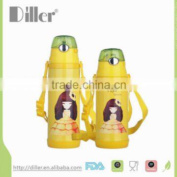 Hot Selling Cute Cartoon Vacuum Flask With Straw
