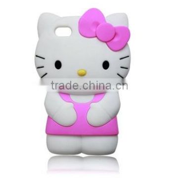 Loverly Soft 3D Hello Kitty Silicone Case For iPhone 4/4S