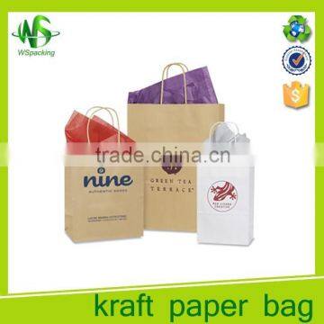 Custom fancy kraft paper craft carrying bag OEM hot sale