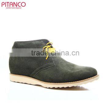 High quality swede leather lace-up thick sole shoes for men