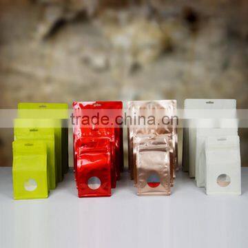 ziplock flat bottom side gusset pouch plastic nuts/candy/snack packing bags with window and butterfly hole