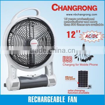 12 inch battery table fan/desk fan with plastic blade with light CR-8212