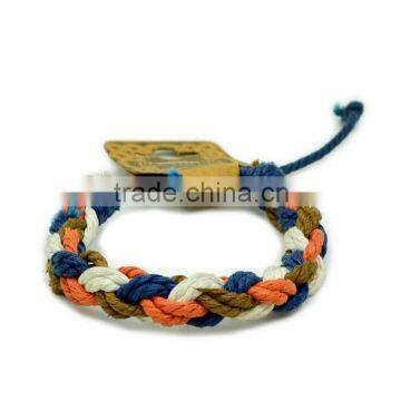 2016 New Arrival Wholesale Handmade Multi-colour Cotton Cord Braided Friendship Bracelet
