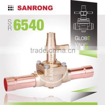 SR 6510 6540 Hot Forged Brass Globe Control Valve for Refrigerator Freezer, High Pressure Air Conditioner Globe Valve Drawing