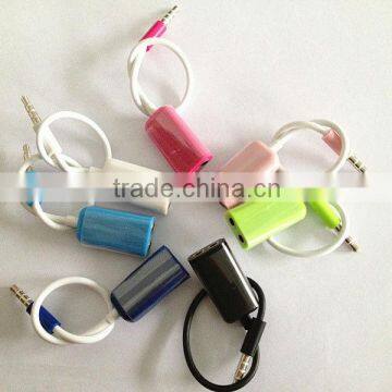 3.5mm Earphone Headphone Splitter Cable Adapter Jack for iPhone 4s 5 Android phones