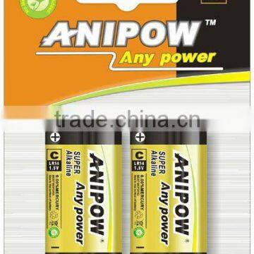 1.5v C size LR14 Super Alkaline battery primary dry cell