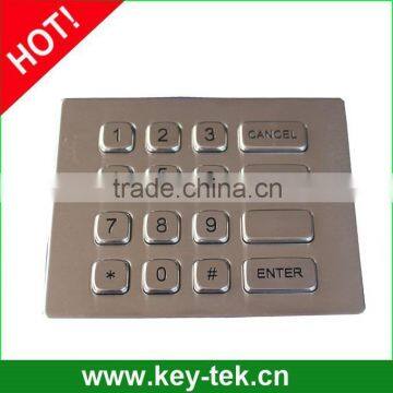 16 Keys IP65 Dynamic Waterproof Stainless Steel ATM Keypad photo-4