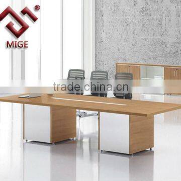 Melamine meeting desk with cabinet stand