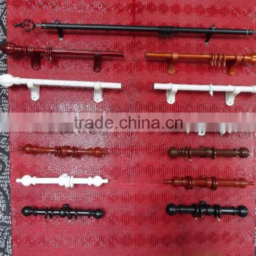 Wall mounted wooden curtain pole