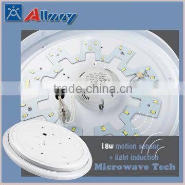 high power radar sensor led ceiling light with double light 18W