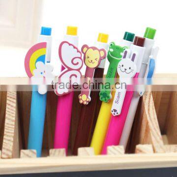 Multi-design animal ball pen colorful promotional pen plastic ballpoint pen