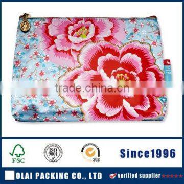 New developed Leopard Satin Flocked Printing Cosmetic Bag