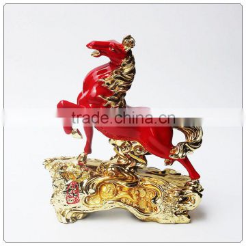 24k golden color horse statue , chinese zodiac statue