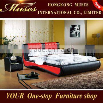 2014 new Bedroom furniture turkish furniture,folding bed mechanism,leather bed with crystals for Christmas promotion