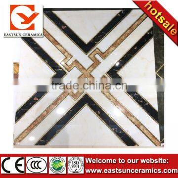 2016 hotsale white black and golden select polished crystal tiles