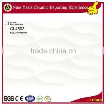 300 x 450mm Foshan ceramic white wave tile