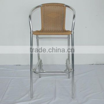 aluminum restaurant bar leisure handmade wicker high stacking bar chair YC015