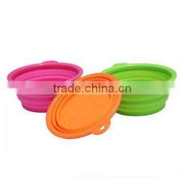 Dog Cat Pet Portable Silicone Collapsible Travel Feeding Bowl Water Dish Feeder