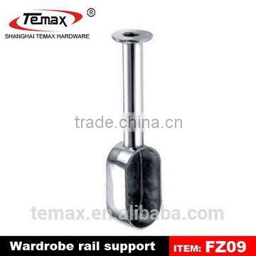 TEMAX Wardrobe rail support round tube flange