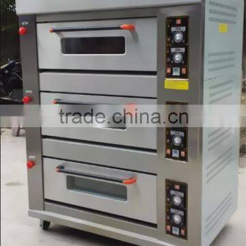 Commercial 3 deck 6 trays gas baking oven with steam with ceramic stone                        
                                                Quality Choice
