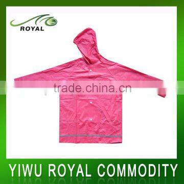 Cheap Pink PVC Material Kids Raincoat