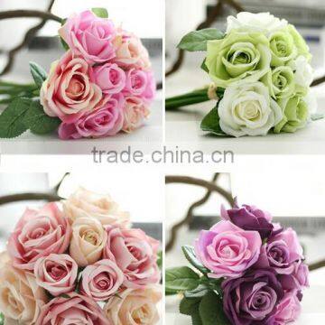 Rose Flower Wedding Bouquet Brooch Bridesmaid SILK Bridal Flowers