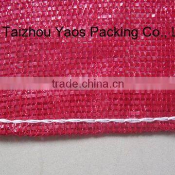 Red PP Tubular Mesh Bag Vegetables Onion Circular Drawstring Tubular Bag photo-3