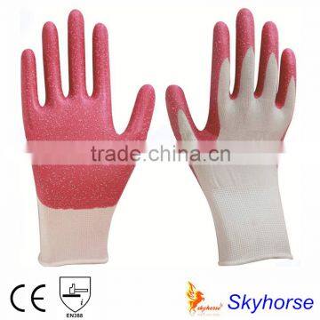 13 Gauge Polyester Shell Nitrile Coated Glove Top quality nylon and nitrile gloves