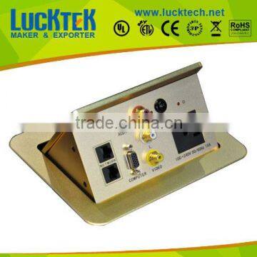 Gold AV pop up desktop power socket